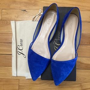 New in box / J. Crew Sloan suede d’Orsay flats / Size 10 / Color Bluebird